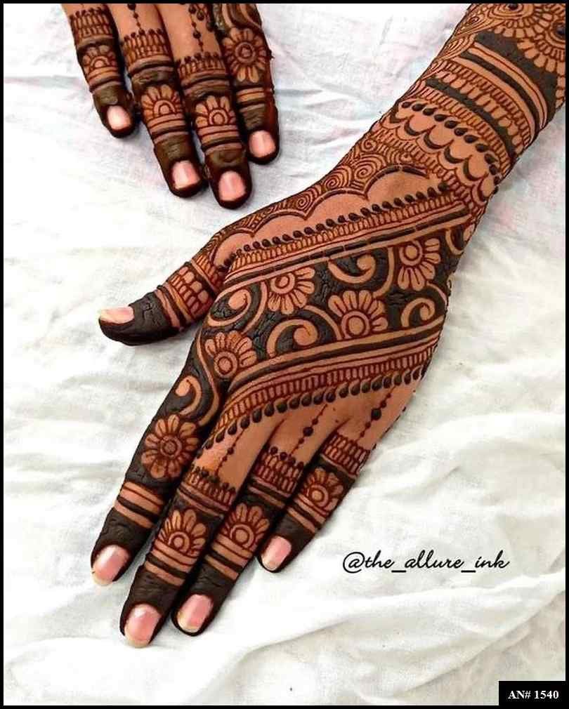 Back Full Hand Bridal Mehndi Design AN 1540