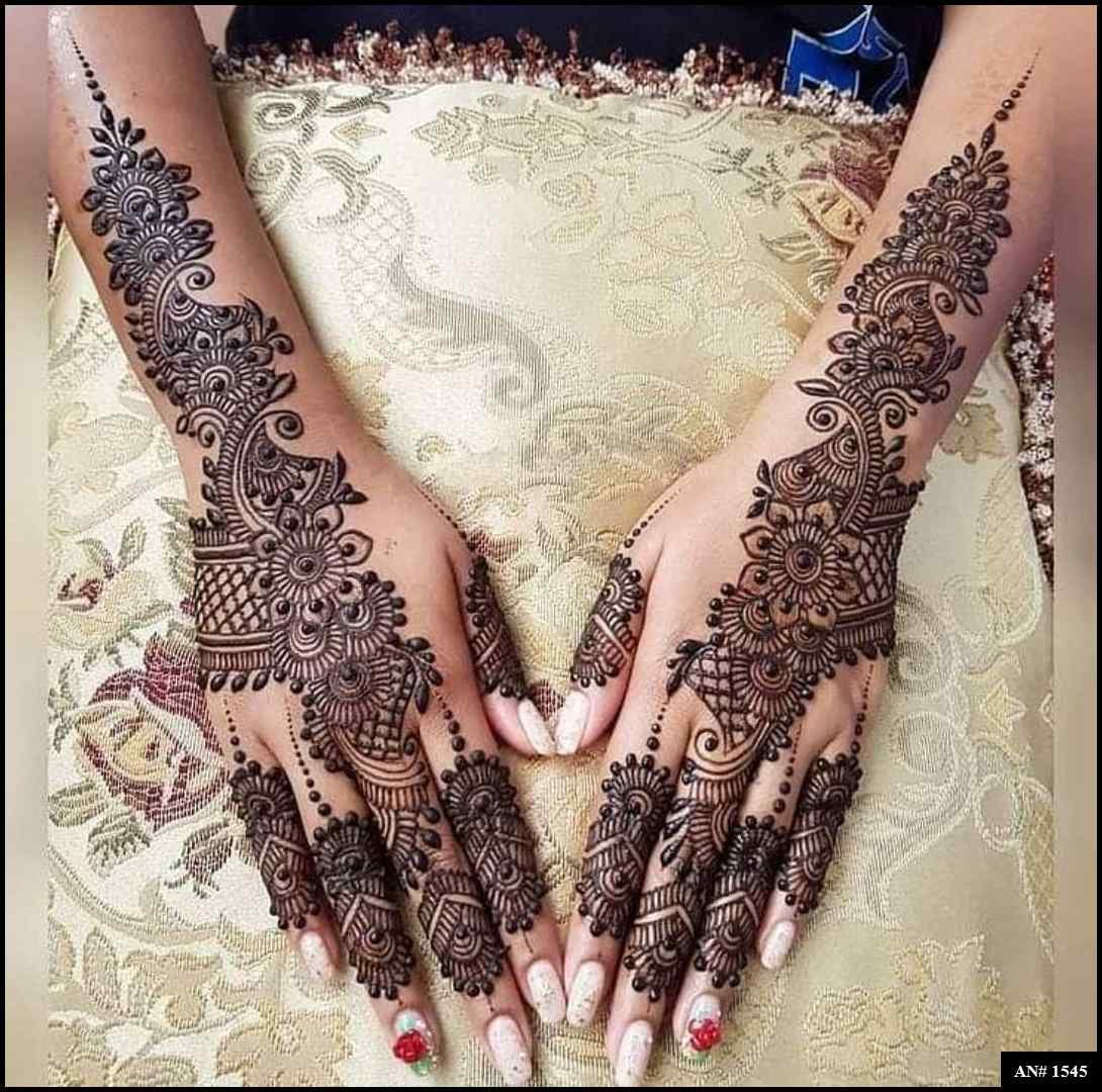 Back Full Hand Bridal Mehndi Design AN 1545