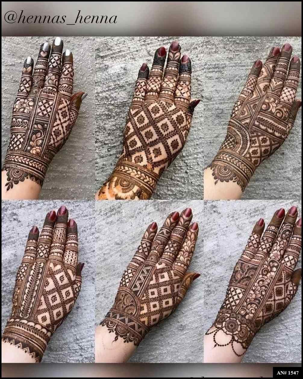 Back Full Hand Bridal Mehndi Design AN 1547