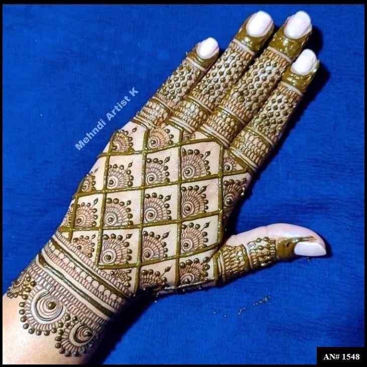Back Full Hand Bridal Mehndi Design AN 1548