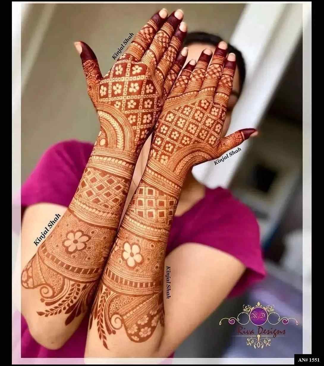 Back Full Hand Bridal Mehndi Design AN 1551