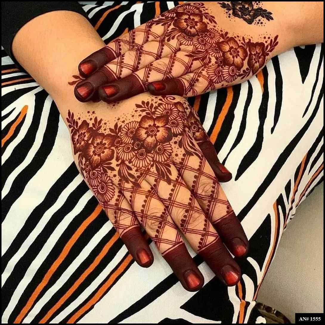 Back Full Hand Bridal Mehndi Design AN 1555