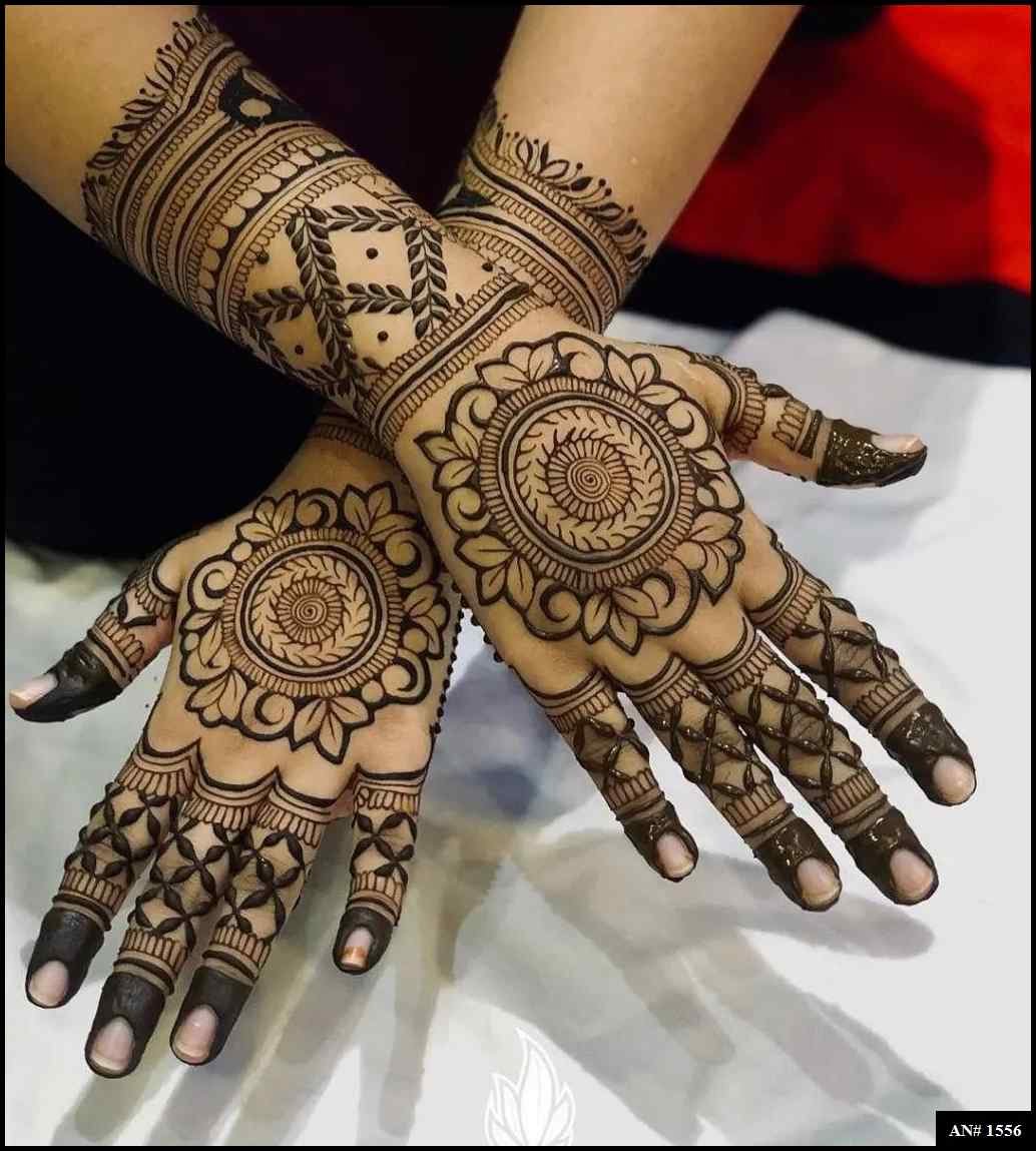 Back Full Hand Bridal Mehndi Design AN 1556