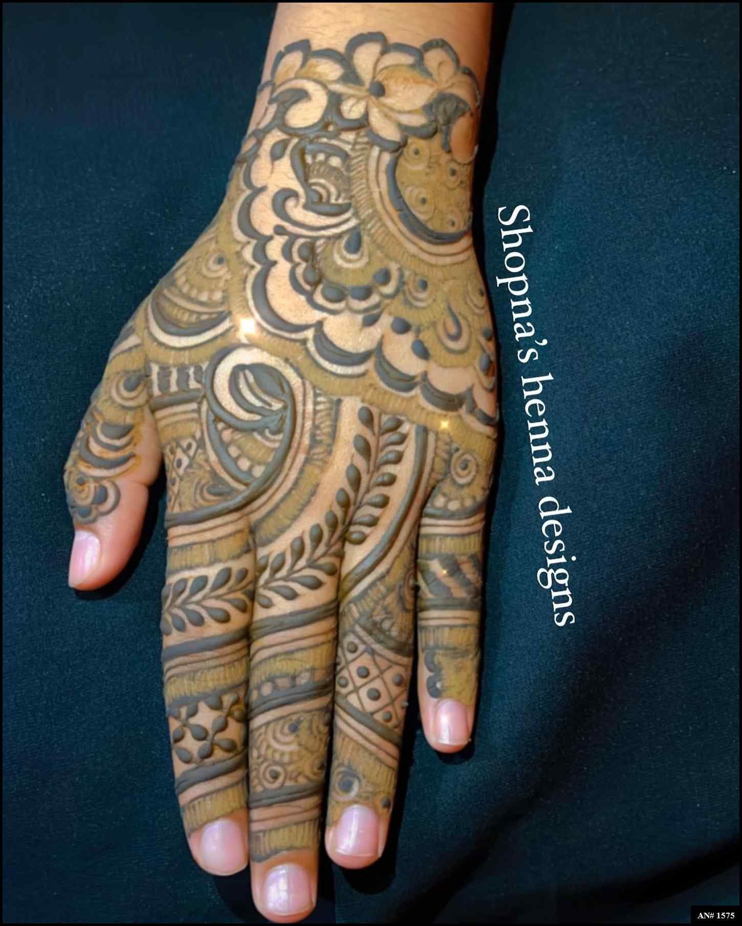 Back Full Hand Bridal Mehndi Design AN 1575