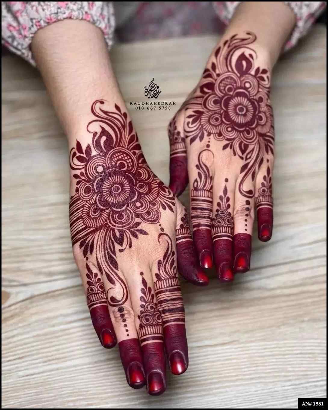 Back Full Hand Bridal Mehndi Design AN 1581