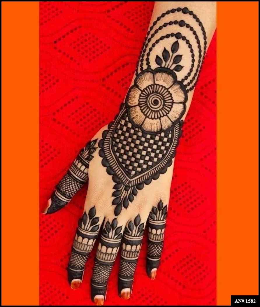 Back Full Hand Bridal Mehndi Design AN 1582