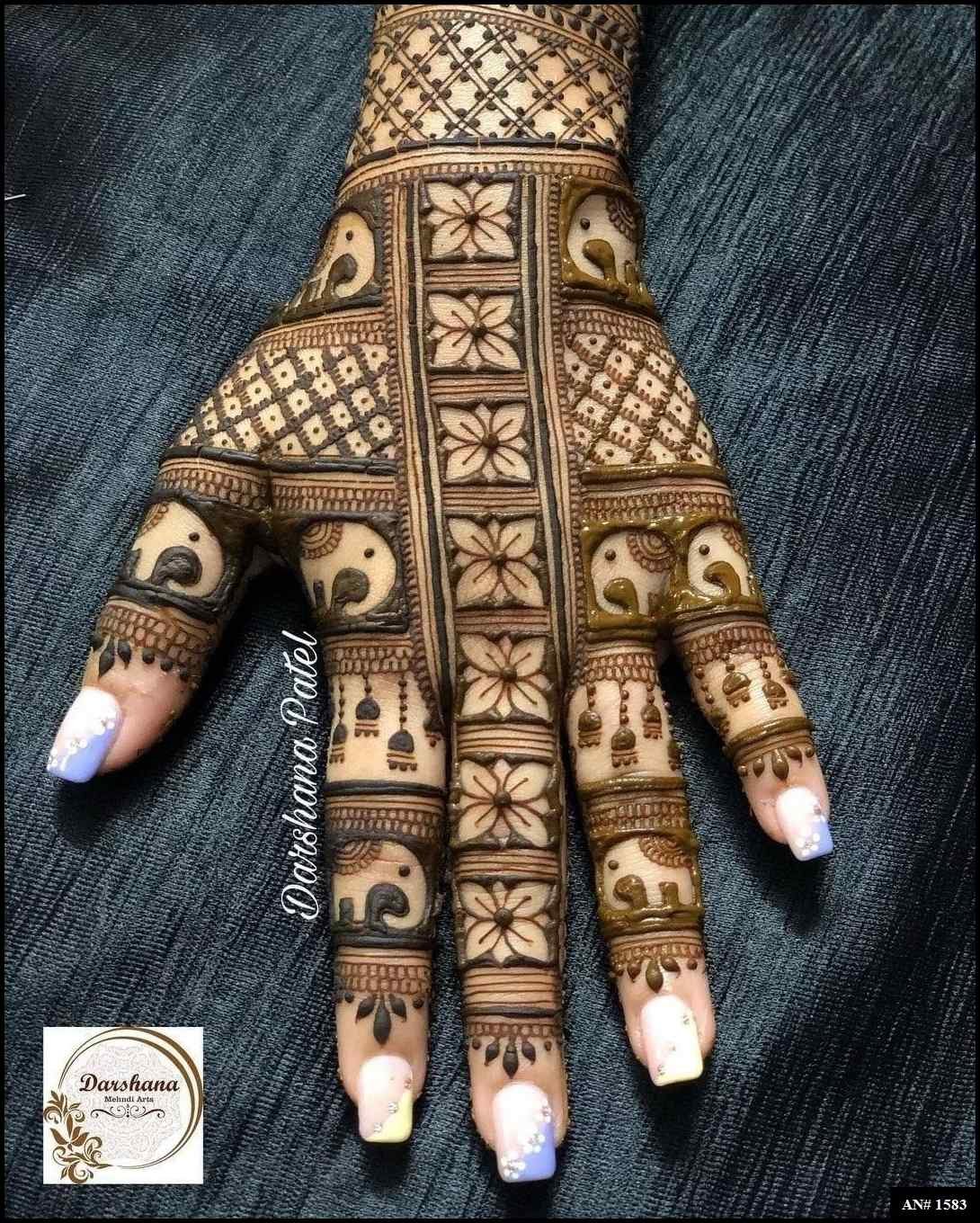 Back Full Hand Bridal Mehndi Design AN 1583