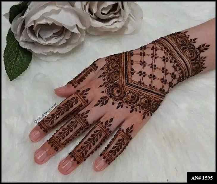 Back Full Hand Bridal Mehndi Design [AN 1595]