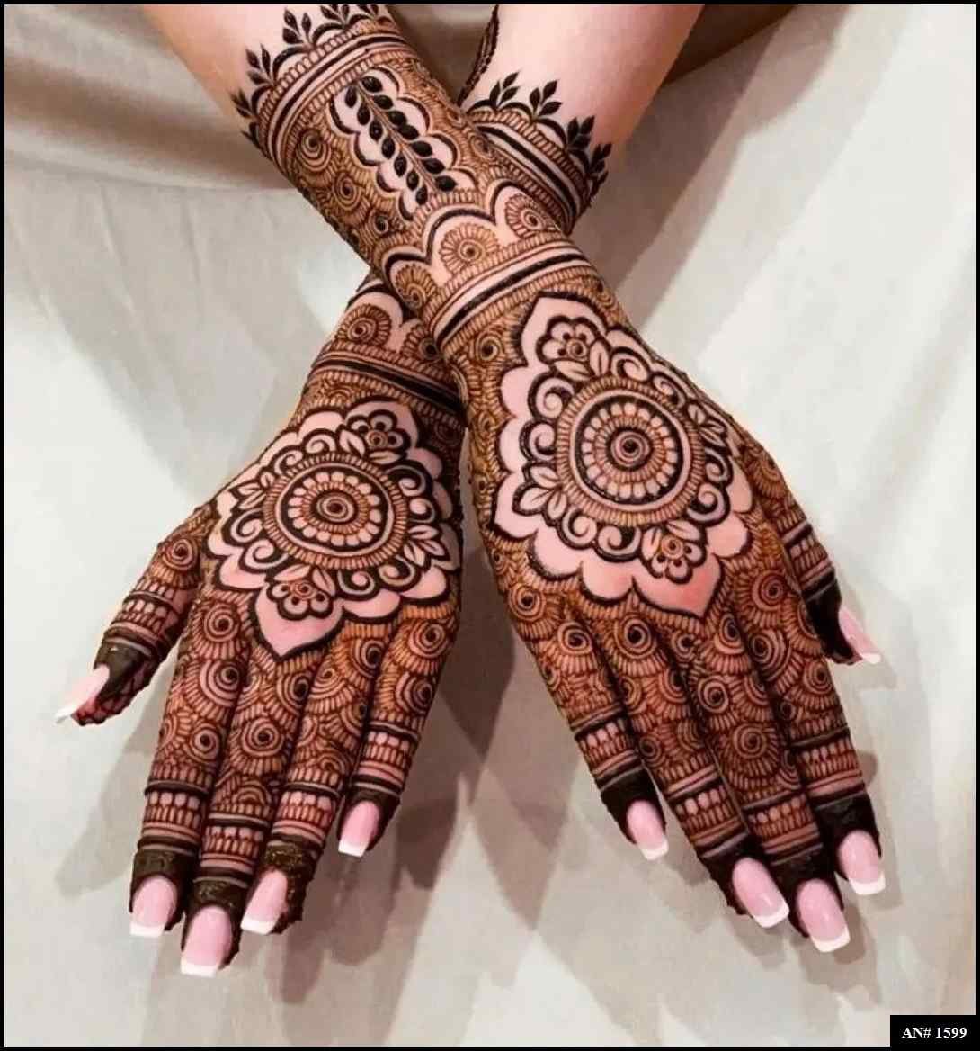 Back Full Hand Bridal Mehndi Design AN 1599