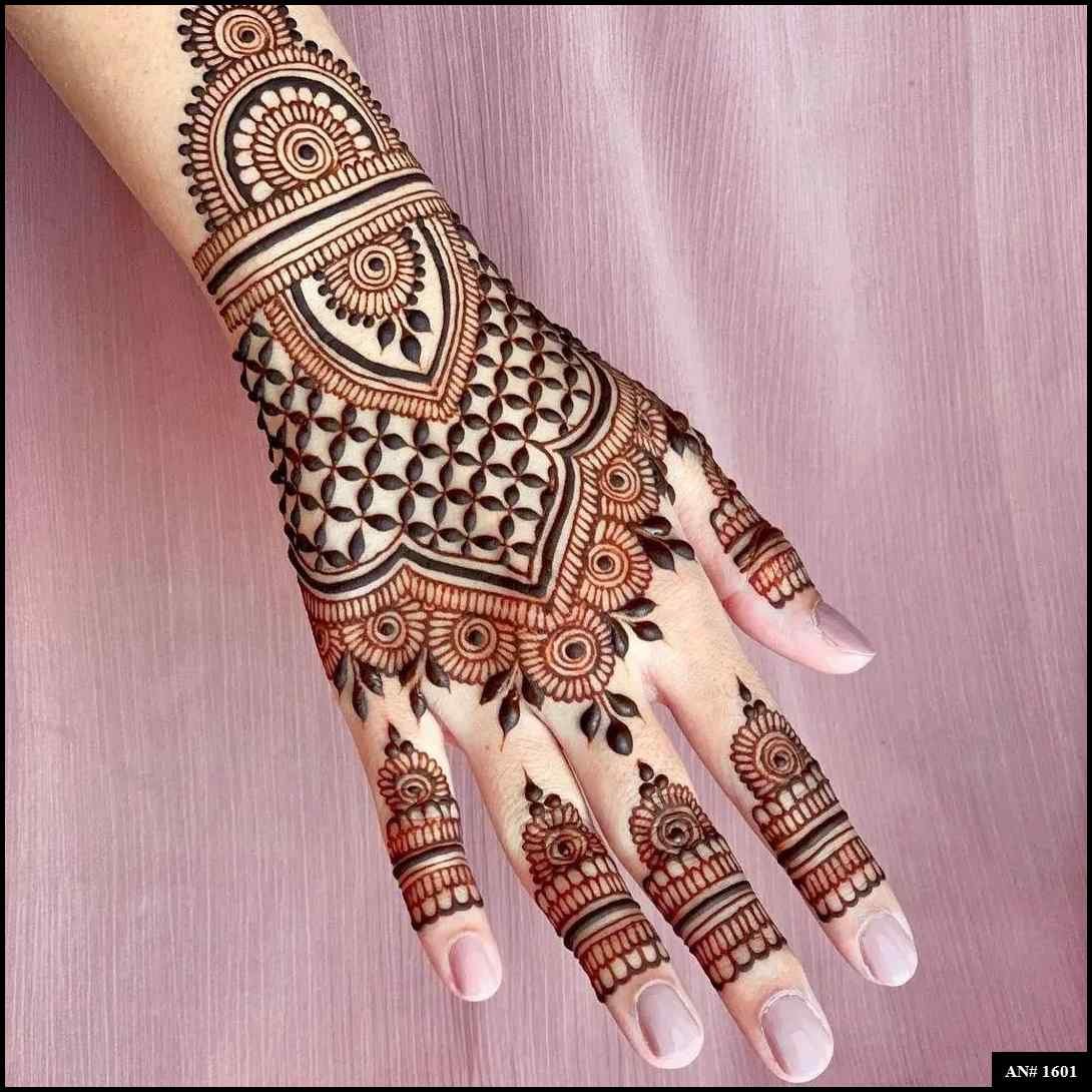 Back Full Hand Bridal Mehndi Design [AN 1601]