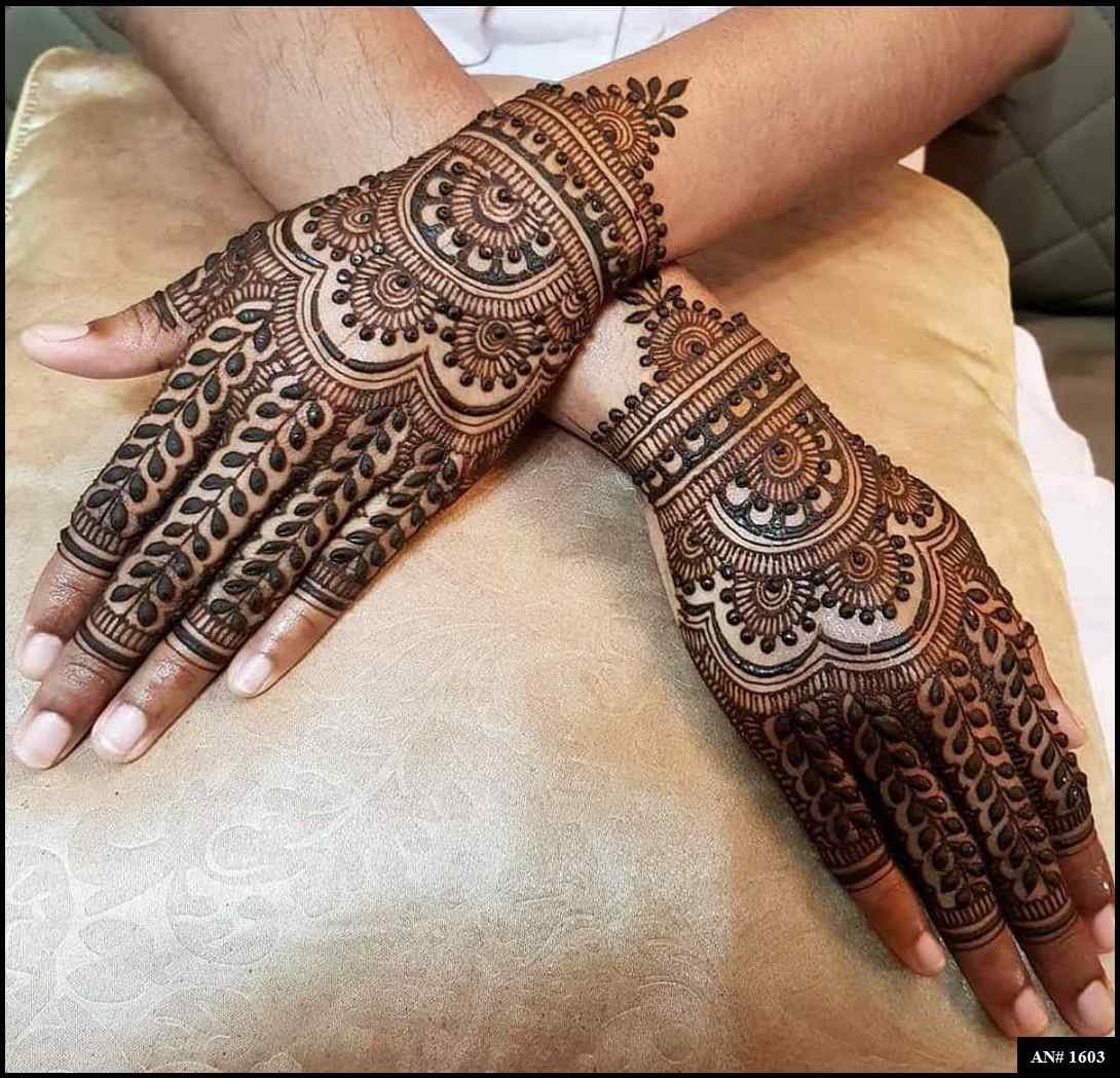 Back Full Hand Bridal Mehndi Design AN 1603