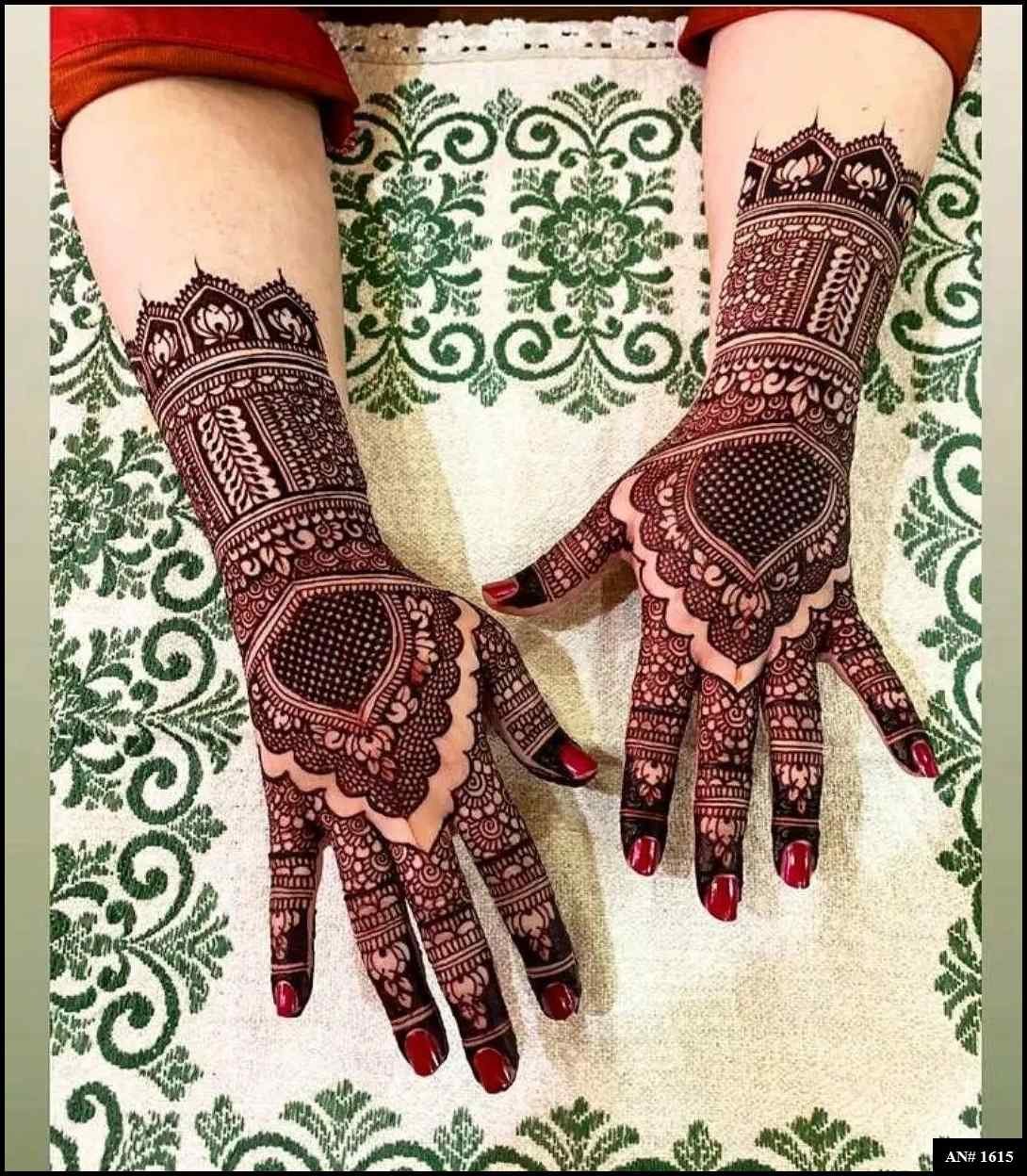 Back Full Hand Bridal Mehndi Design AN 1615