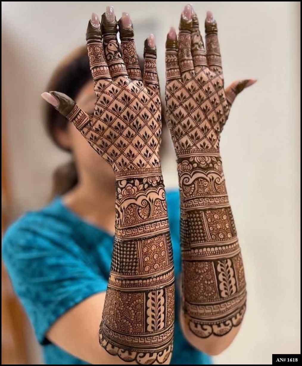 Back Full Hand Bridal Mehndi Design AN 1618