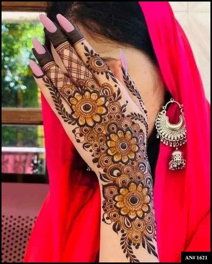 Back Full Hand Bridal Mehndi Design AN 1621