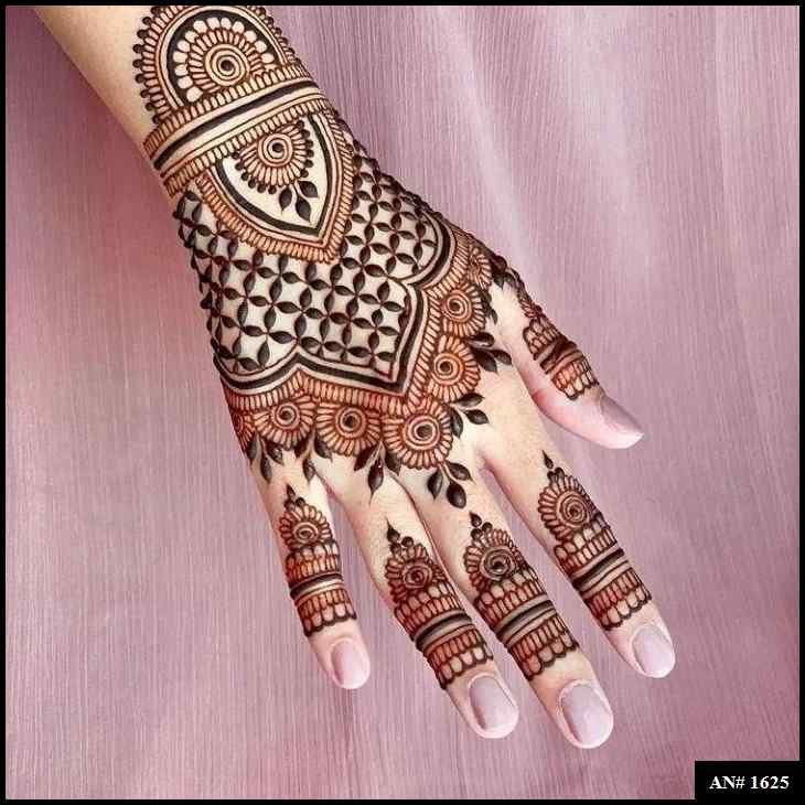 Back Full Hand Bridal Mehndi Design AN 1625