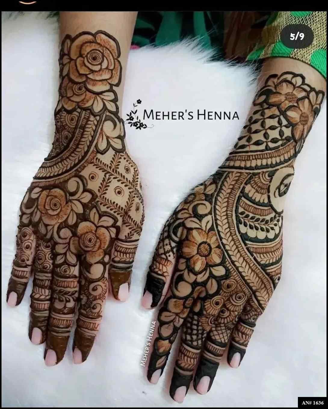 Back Full Hand Bridal Mehndi Design [AN 1636]