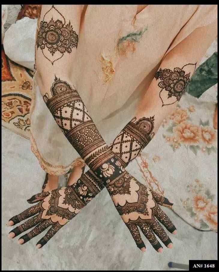 Back Full Hand Bridal Mehndi Design AN 1648