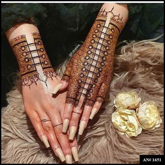 Back Full Hand Bridal Mehndi Design AN 1651
