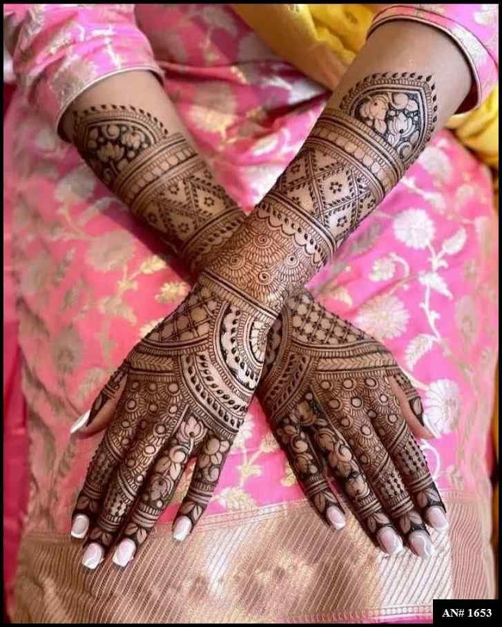 Back Full Hand Bridal Mehndi Design AN 1653