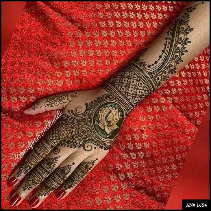 Back Full Hand Bridal Mehndi Design AN 1654