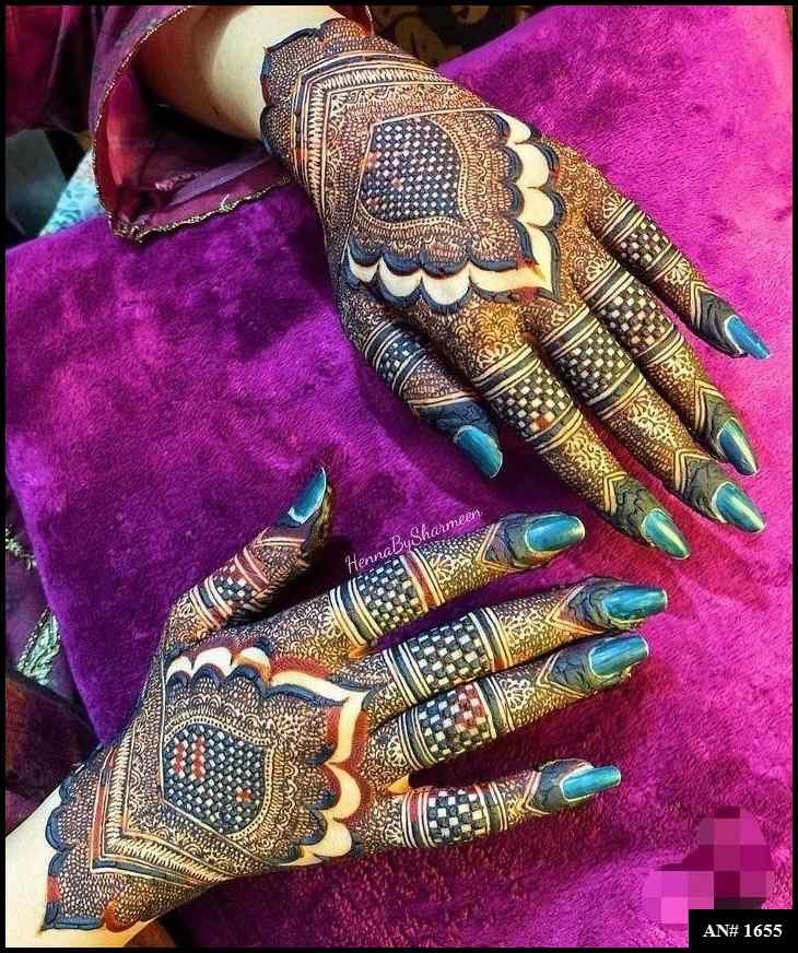 Back Full Hand Bridal Mehndi Design AN 1655