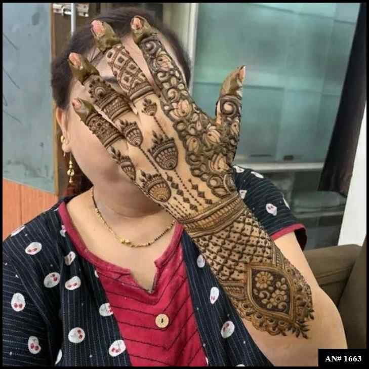 Back Full Hand Bridal Mehndi Design AN 1663