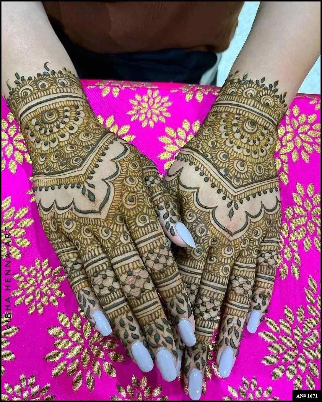 Back Full Hand Bridal Mehndi Design AN 1671