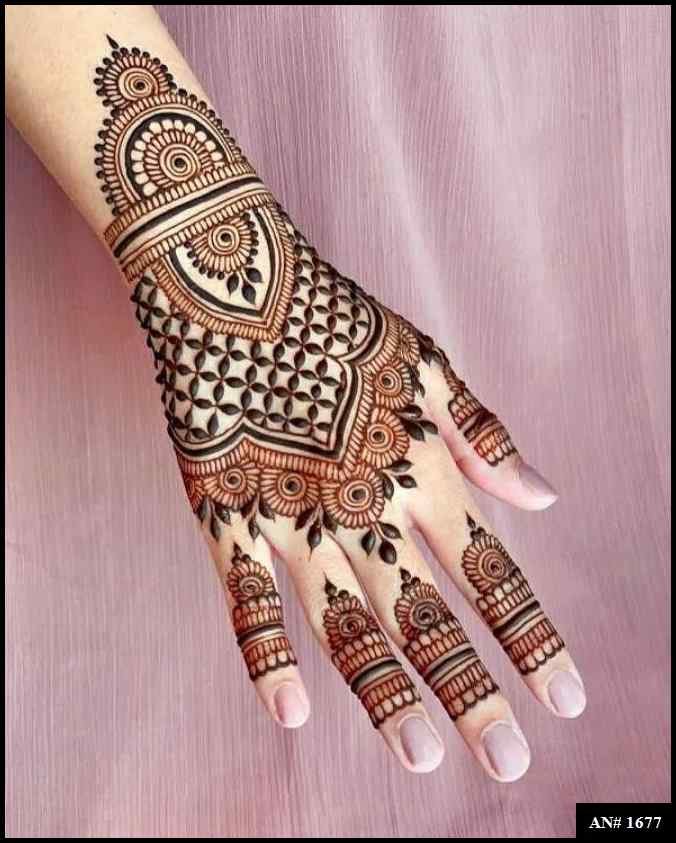 Back Full Hand Bridal Mehndi Design AN 1677