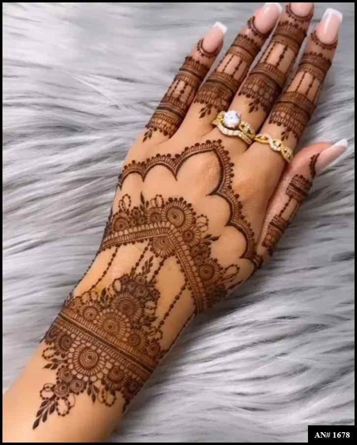 Back Full Hand Bridal Mehndi Design AN 1678