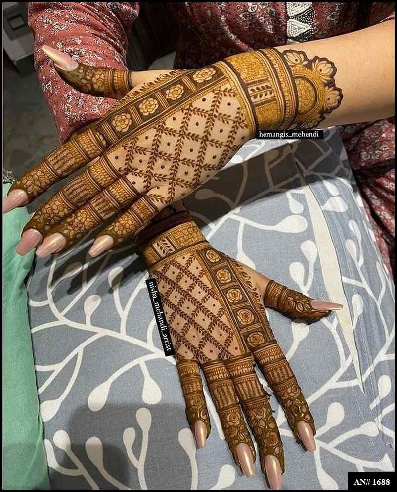 Back Full Hand Bridal Mehndi Design AN 1688