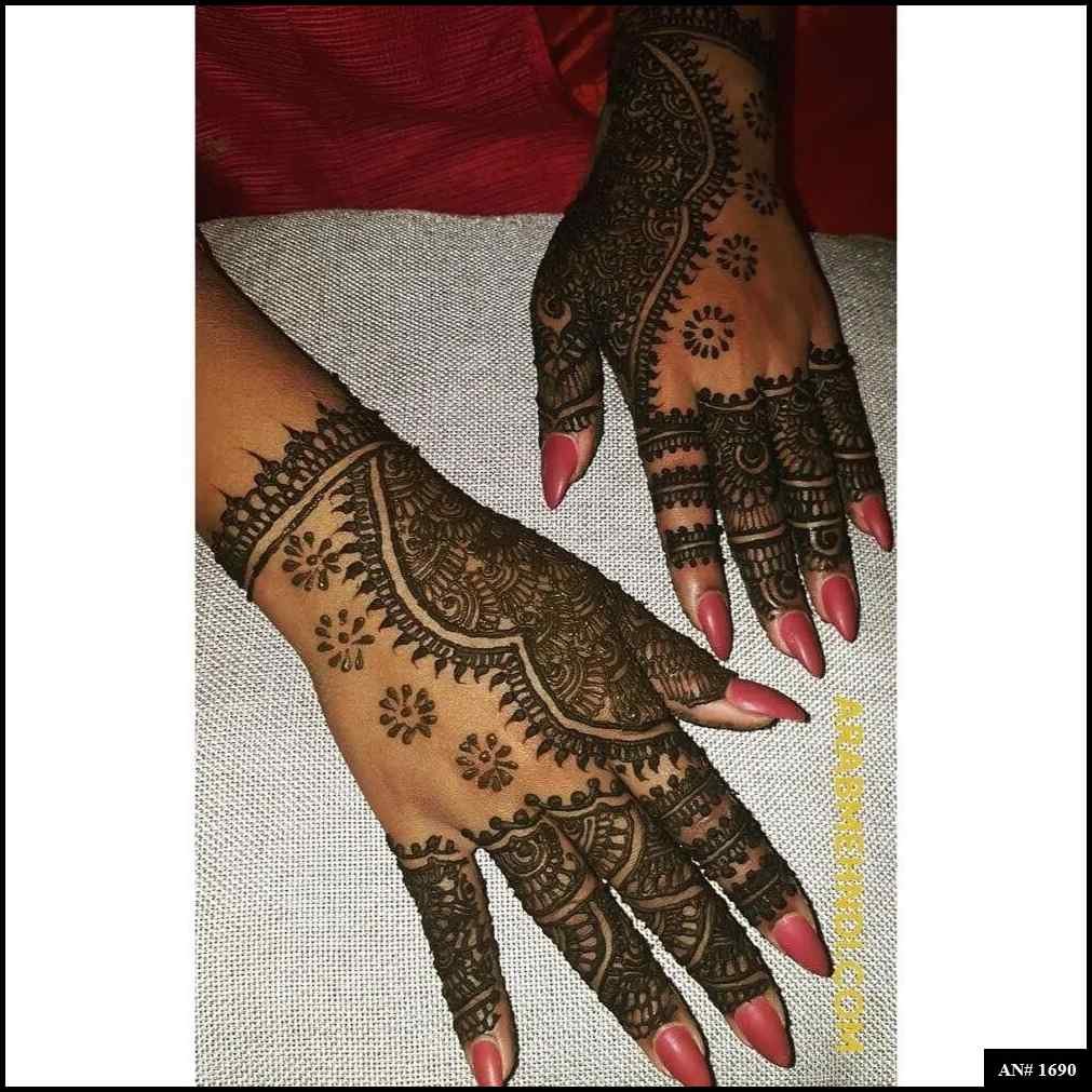 Back Full Hand Bridal Mehndi Design AN 1690