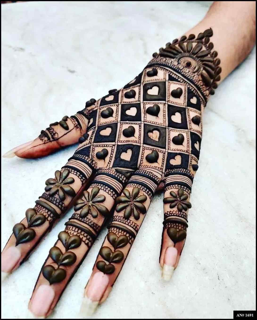 Back Full Hand Bridal Mehndi Design AN 1691