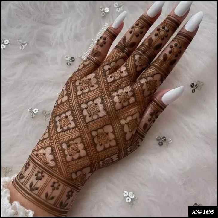 Back Full Hand Bridal Mehndi Design AN 1695