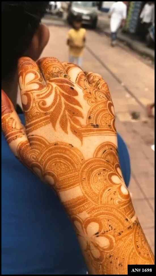 Back Full Hand Bridal Mehndi Design AN 1698