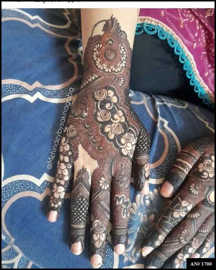 Back Full Hand Bridal Mehndi Design AN 1700