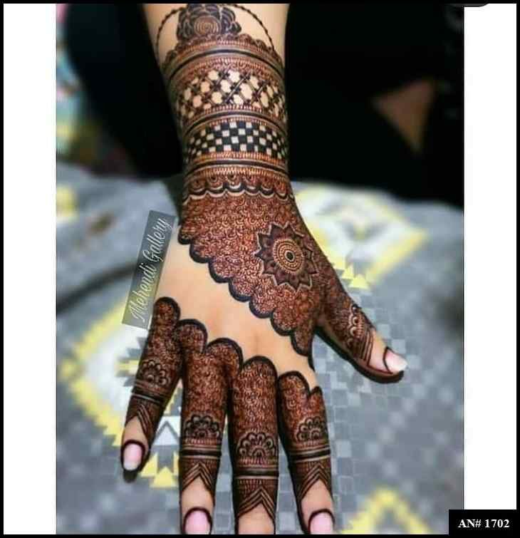 Back Full Hand Bridal Mehndi Design AN 1702