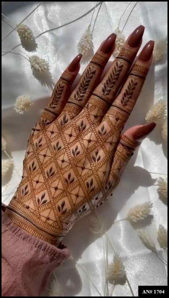 Back Full Hand Bridal Mehndi Design AN 1704