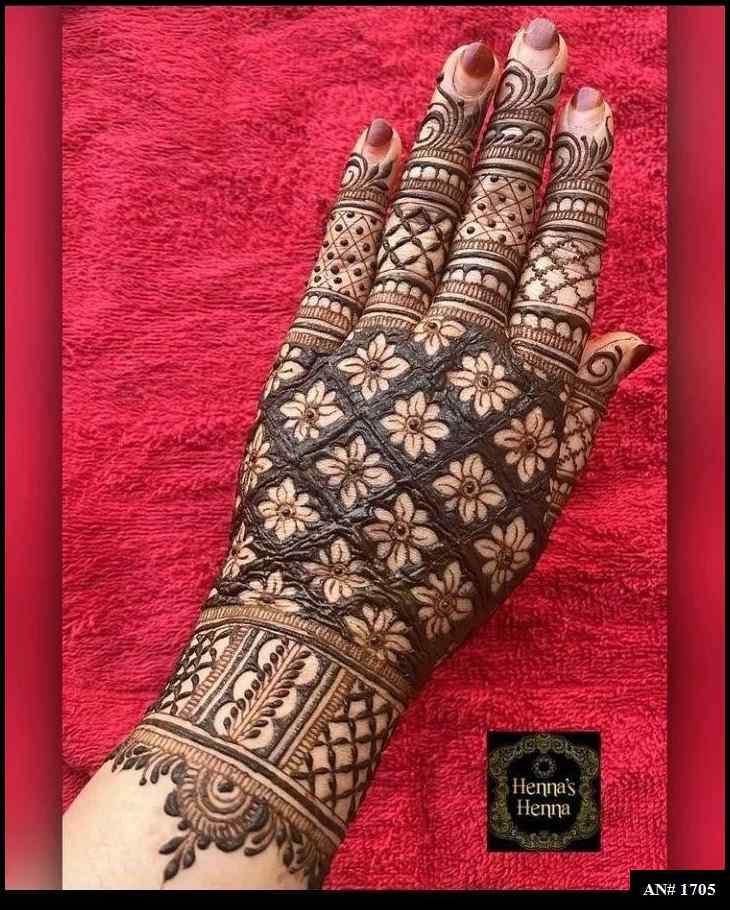 Back Full Hand Bridal Mehndi Design AN 1705