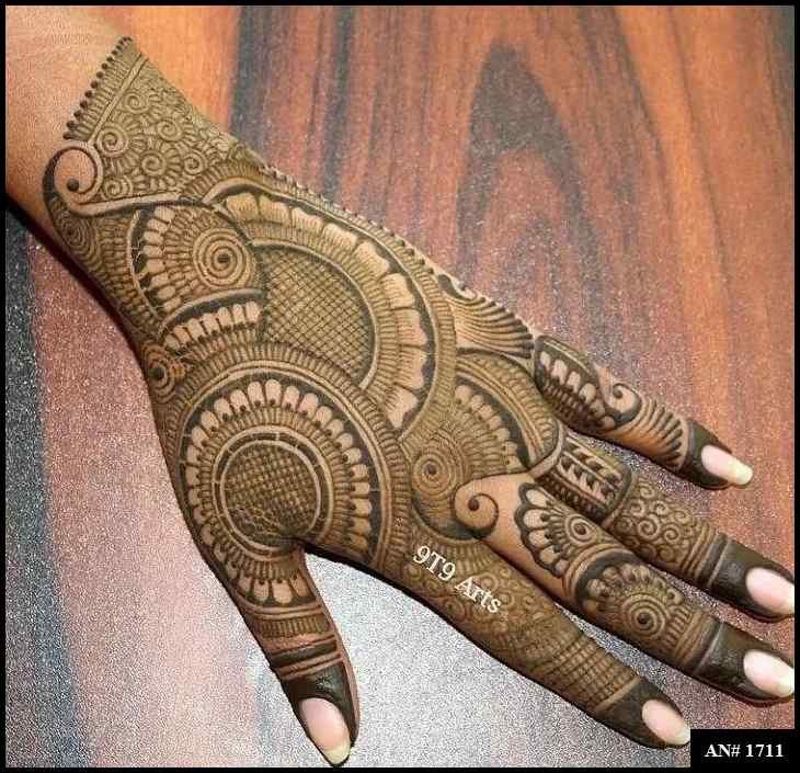 Back Full Hand Bridal Mehndi Design AN 1711