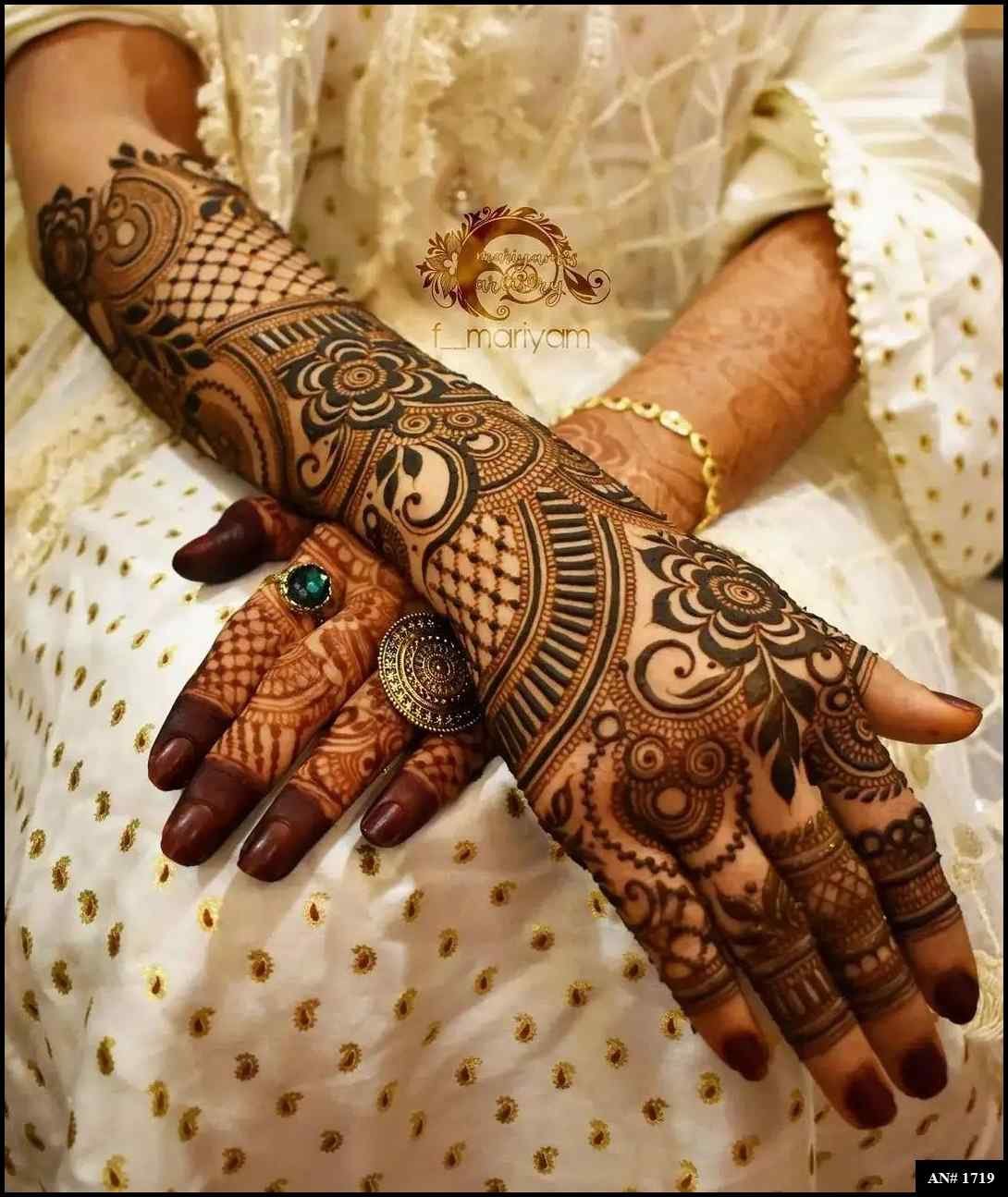 Back Full Hand Bridal Mehndi Design AN 1719