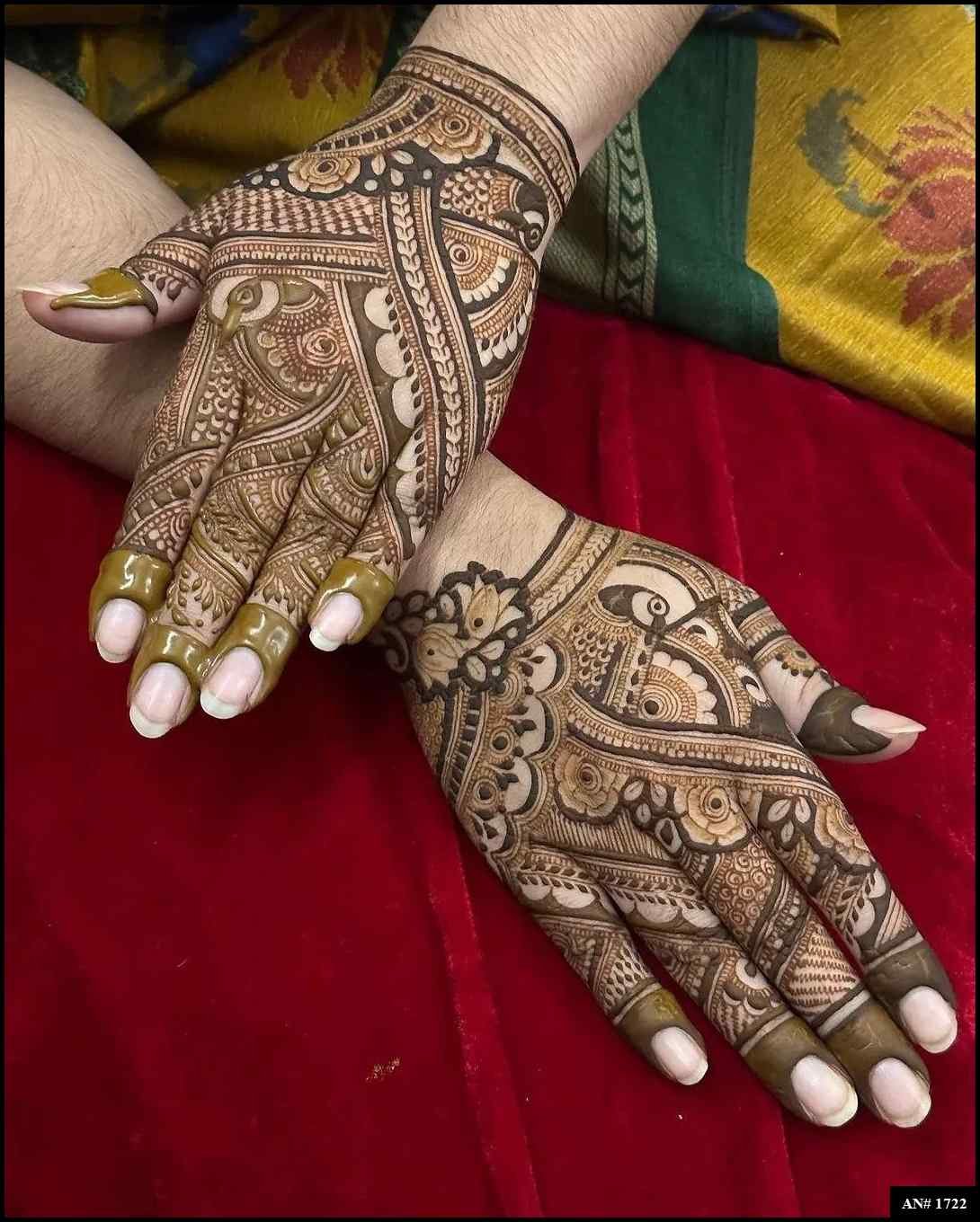 Back Full Hand Bridal Mehndi Design AN 1722