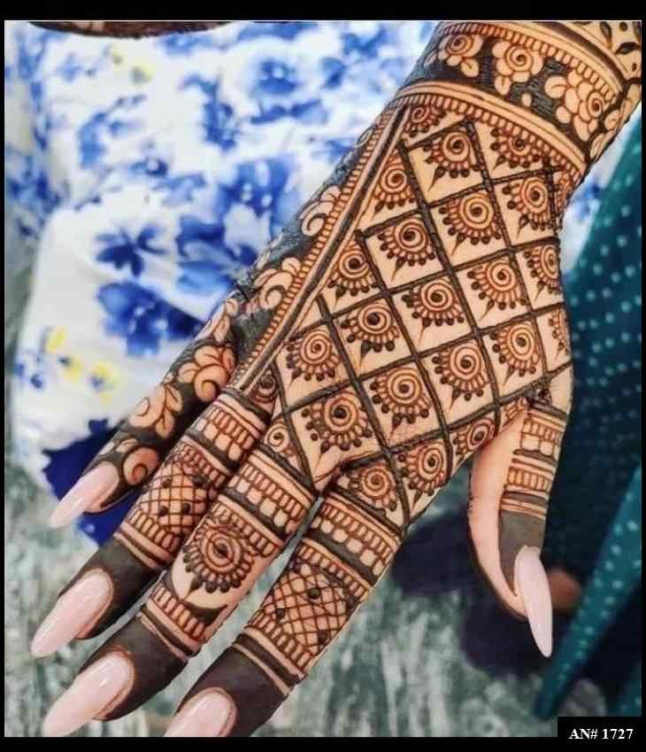 Back Full Hand Bridal Mehndi Design AN 1727