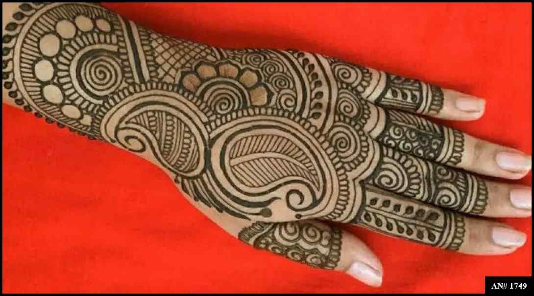 Back Full Hand Bridal Mehndi Design AN 1749