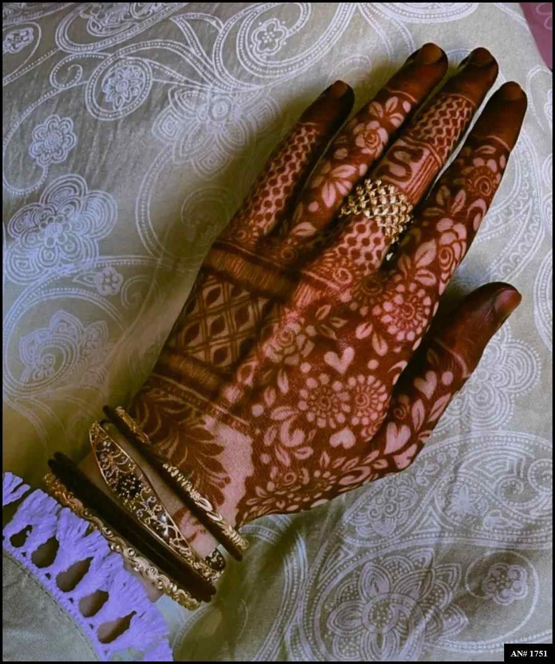 Back Full Hand Bridal Mehndi Design AN 1751