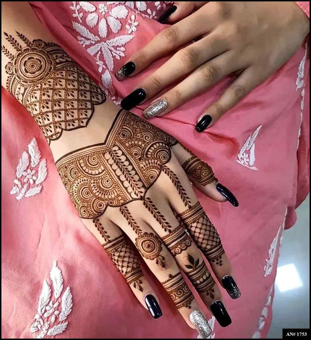 Back Full Hand Bridal Mehndi Design AN 1753