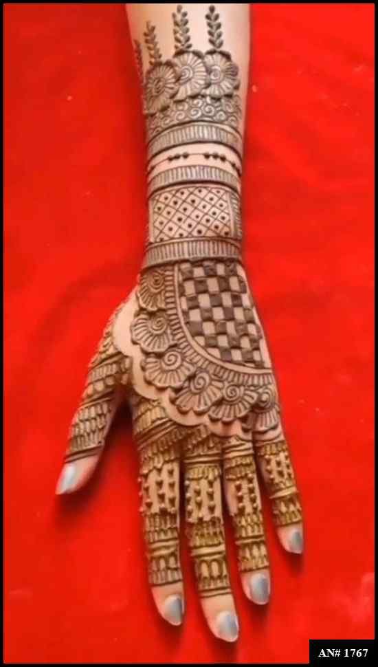 Back Full Hand Bridal Mehndi Design AN 1767