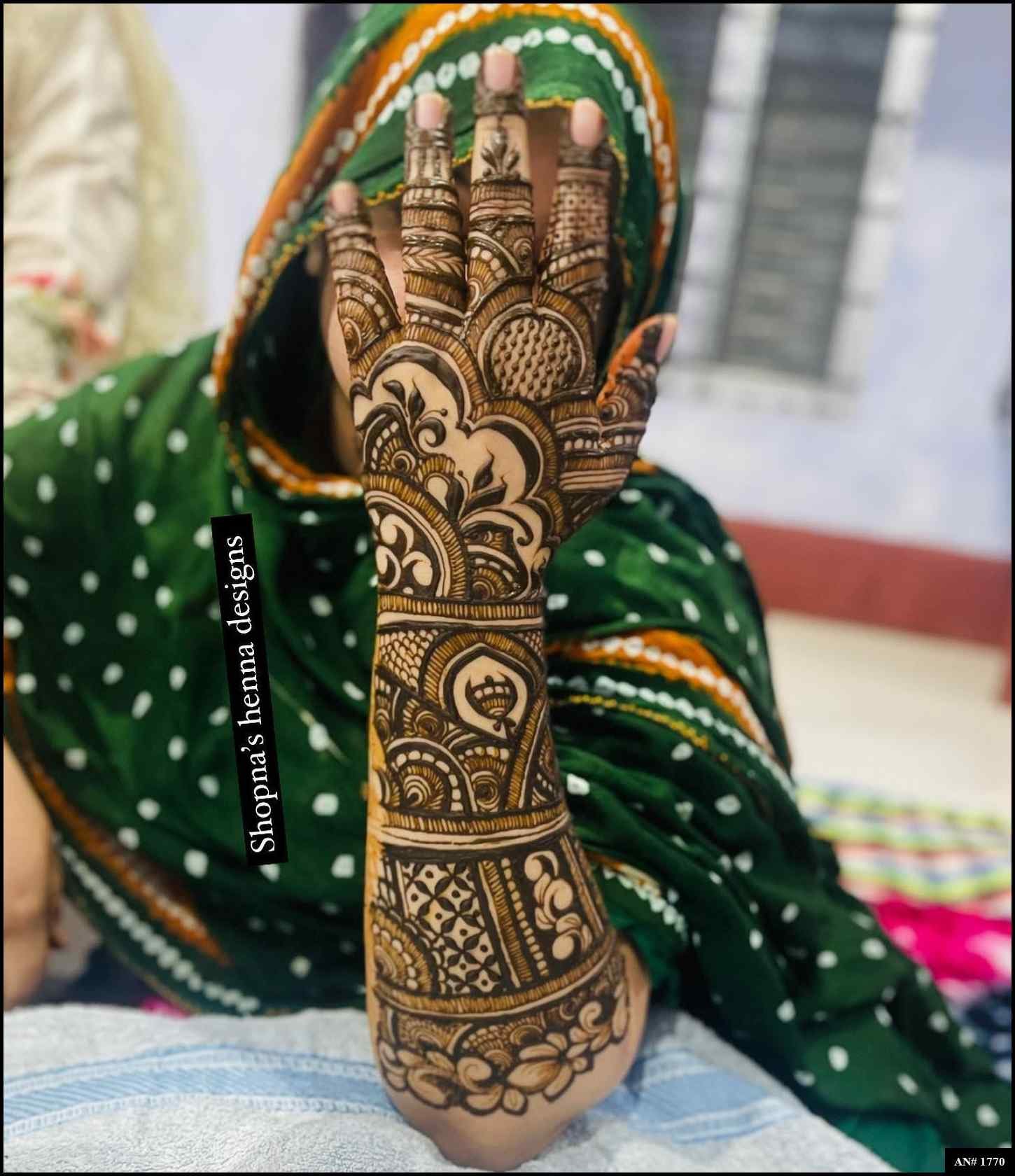 Back Full Hand Bridal Mehndi Design AN 1770