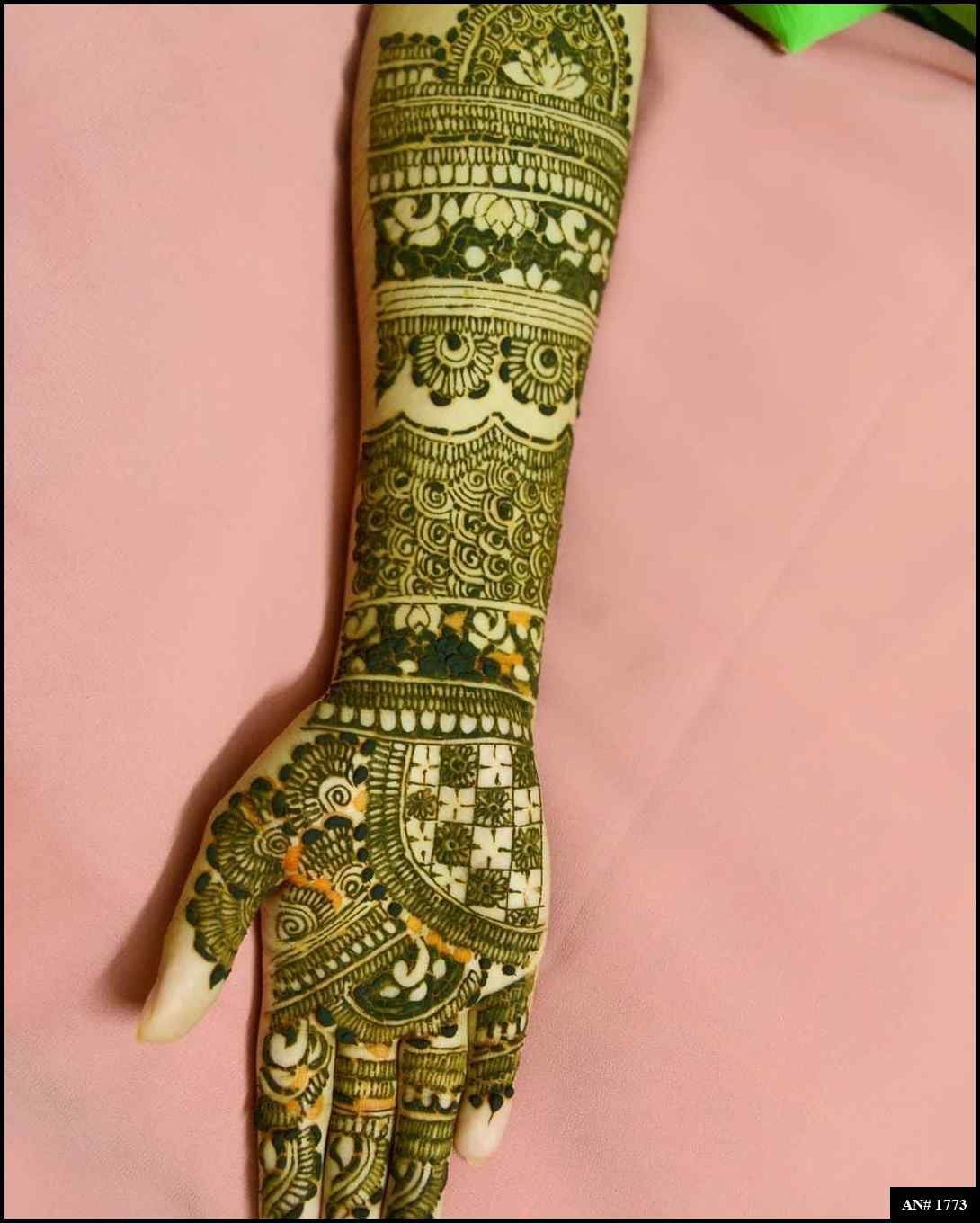 Back Full Hand Bridal Mehndi Design AN 1773