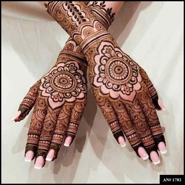 Back Full Hand Bridal Mehndi Design AN 1782