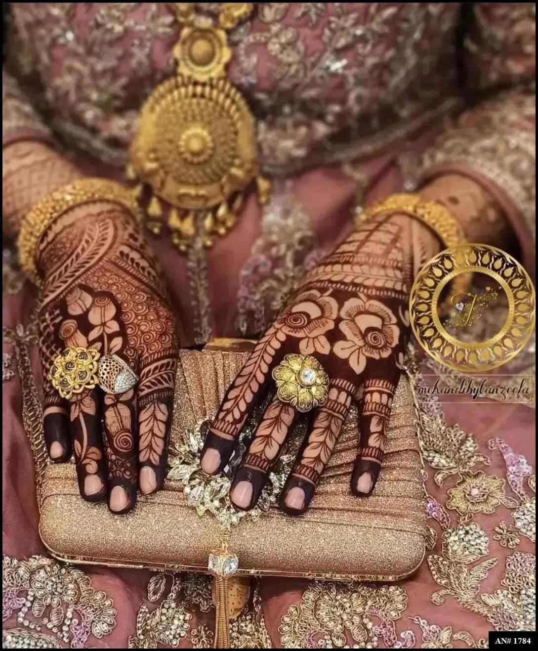 Back Full Hand Bridal Mehndi Design [AN 1784]
